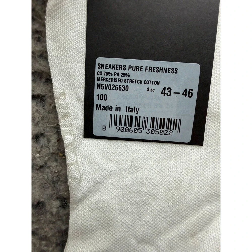 NWT Zegna Pure Freshness Stretch Cotton Sneakers Socks White Size 43-46 Unisex